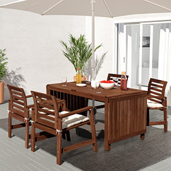 ÄPPLARÖ - table+4 folding chairs, outdoor, brown stained | IKEA Taiwan Online - PE768170_S3