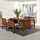 ÄPPLARÖ - table+2 chrsw armr+ bench, outdoor, brown stained/Kuddarna grey | IKEA Taiwan Online - PE713967_S1
