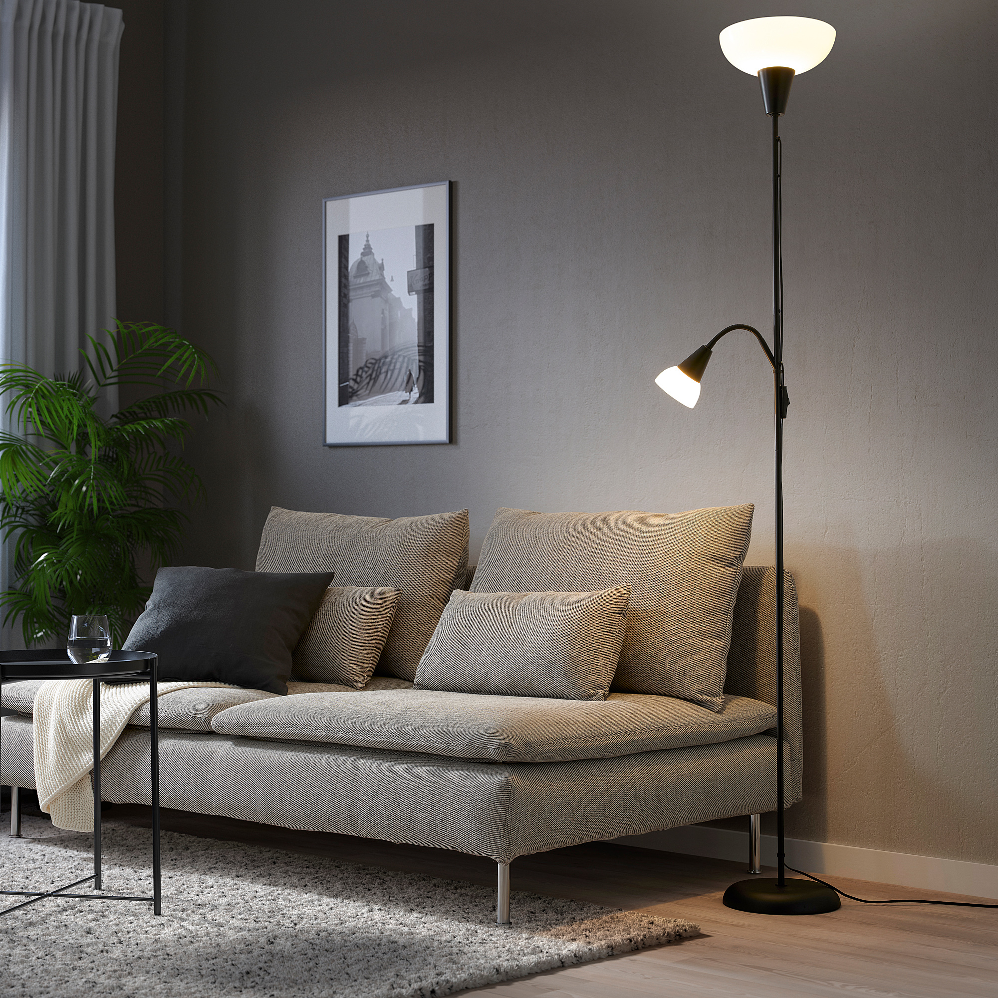 TÅGARP floor uplighter/reading lamp