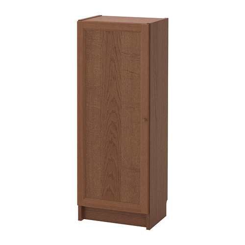 BILLY/OXBERG - 附門書櫃, 棕色 實木貼皮 梣木 | IKEA 線上購物 - PE714145_S4