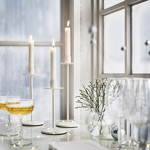 FRÖJDA - 燭台3件組, 白色| IKEA 線上購物