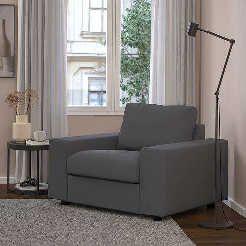 VIMLE - armchair, with wide armrests/Hallarp grey | IKEA Taiwan Online - PE852929_S4