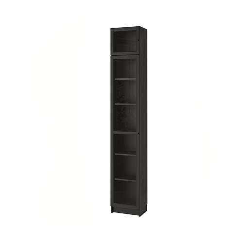 BILLY/OXBERG - bookcase with glass door, black-brown/glass | IKEA Taiwan Online - PE714294_S4