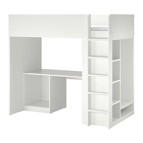 SMÅSTAD - 高腳床附書桌/收納空間, 白色, 90x200 公分 | IKEA 線上購物 - PE891862_S4