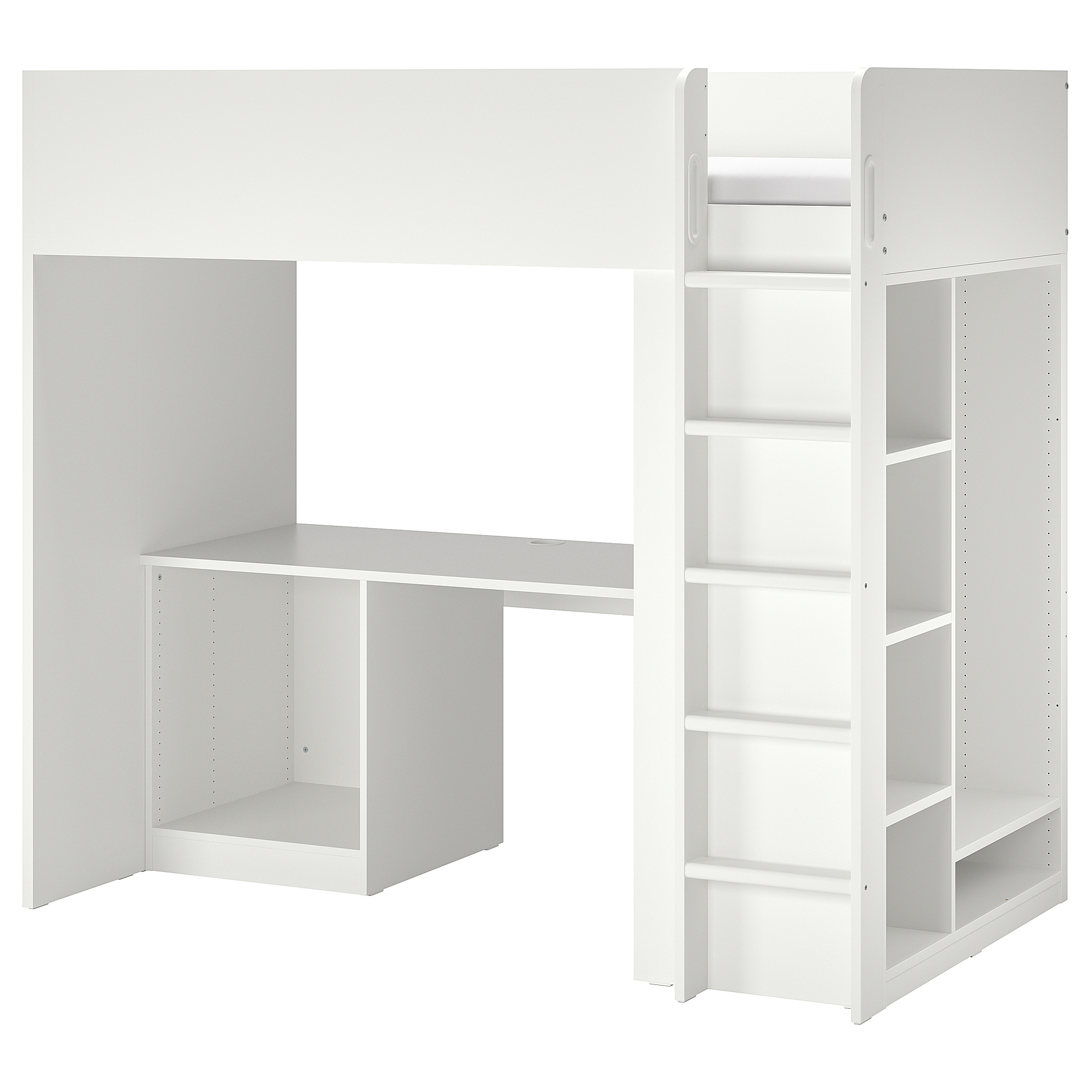 SMÅSTAD loft bed frame w desk and storage