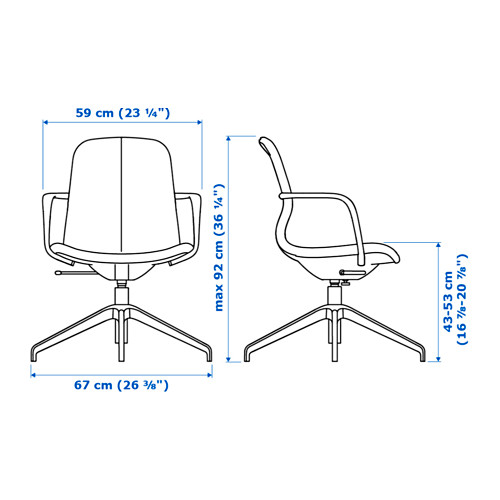 LÅNGFJÄLL - conference chair with armrests, Gunnared beige/white | IKEA Taiwan Online - PE611400_S4