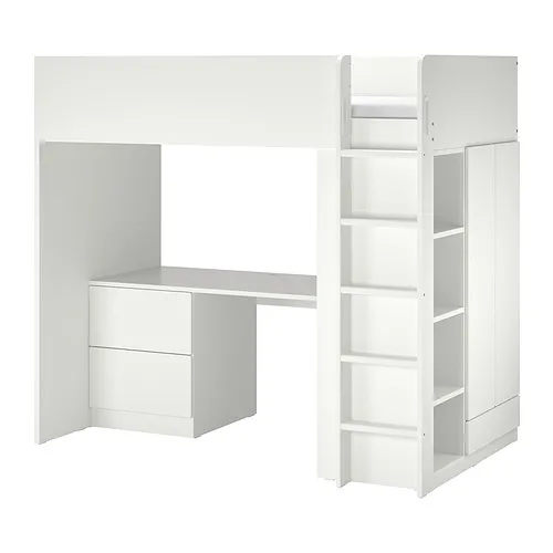 SMÅSTAD - 高腳床, 白色 白色/附桌子 附3個抽屜, 90x200 公分 | IKEA 線上購物 - PE891902_S4