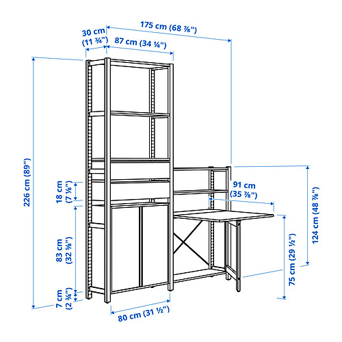 IVAR 2 sec/storage unit w foldable table