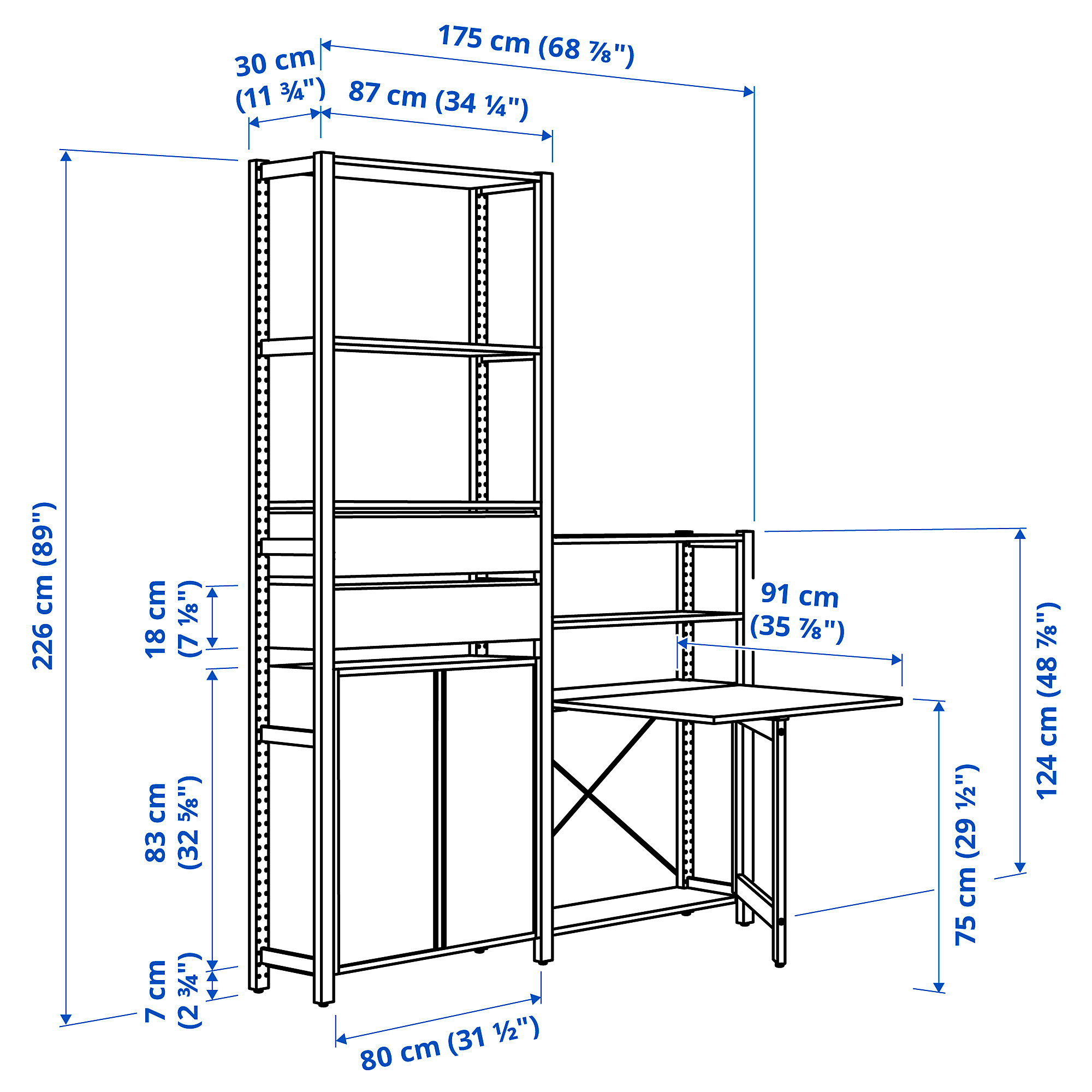 IVAR 2 sec/storage unit w foldable table