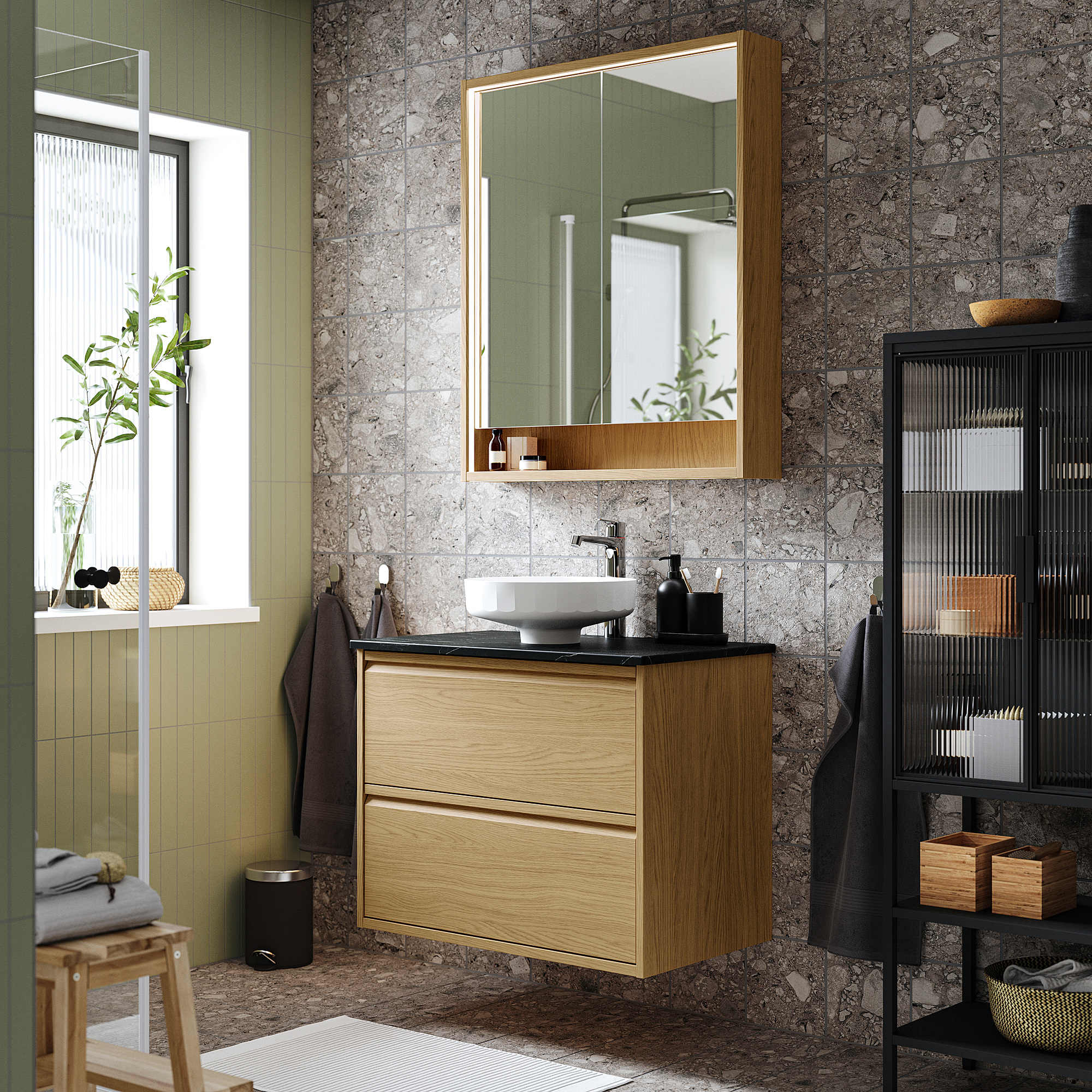 ÄNGSJÖN/LERSJÖN wash-stnd w drawers/wash-basin/tap
