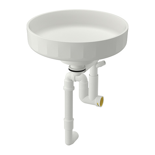 LERSJÖN - countertop wash-basin w water trap, white, 38x14 cm | IKEA Taiwan Online - PE957754_S4