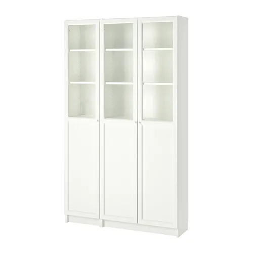 BILLY/OXBERG - bookcase with panel/glass doors, white/glass, 120x30x202 cm | IKEA Taiwan Online - PE714528_S4