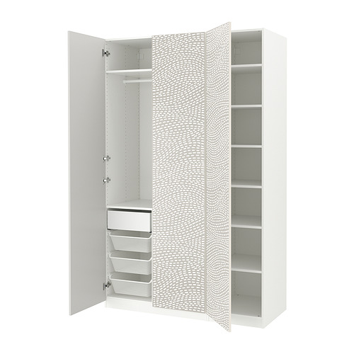 PAX/MISTUDDEN - wardrobe combination, white/grey patterned, 150x60x236 cm | IKEA Taiwan Online - PE928831_S4