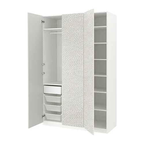 PAX/MISTUDDEN - 衣櫃/衣櫥組合, 白色/灰色 具圖案, 150x60x236 公分 | IKEA 線上購物 - PE928831_S4