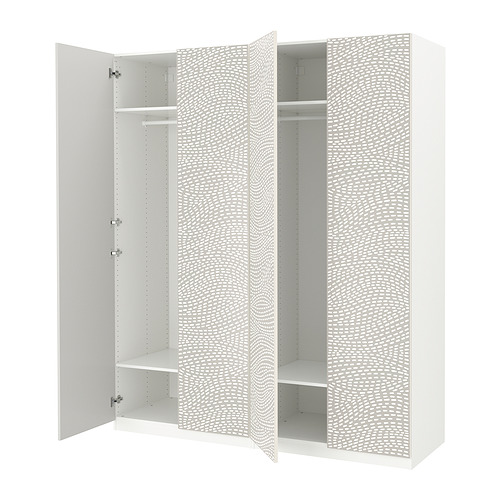PAX/MISTUDDEN - wardrobe combination, white/grey patterned, 200x60x236 cm | IKEA Taiwan Online - PE928833_S4