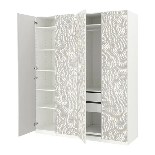 PAX/MISTUDDEN - 衣櫃/衣櫥組合, 白色/灰色 具圖案, 200x60x236 公分 | IKEA 線上購物 - PE928835_S4
