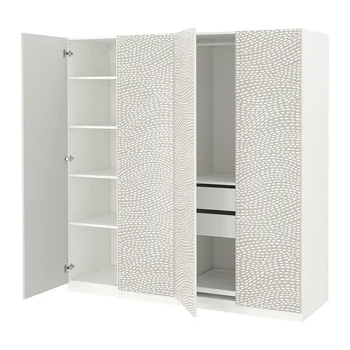 PAX/MISTUDDEN - 衣櫃/衣櫥組合, 白色/灰色 具圖案, 200x60x201 公分 | IKEA 線上購物 - PE928834_S4