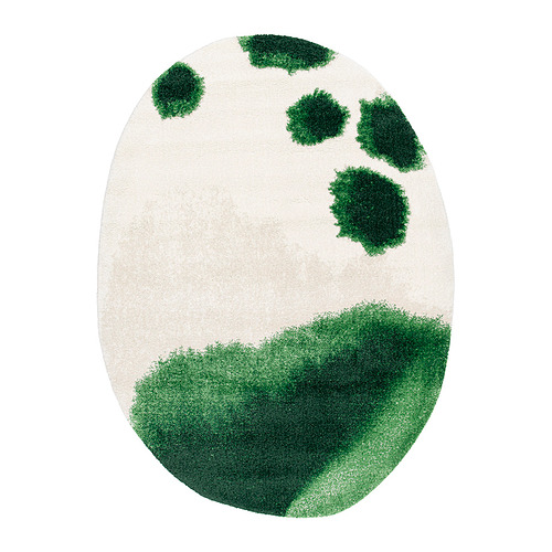 IKEA PS 2026 - rug, low pile, oval/green off-white, 200x266 cm | IKEA Taiwan Online - PE996251_S4