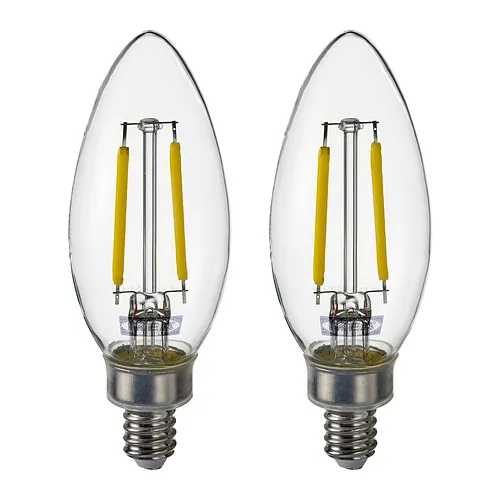 SOLHETTA - LED燈泡 E14 250流明，燭形/透明色 | IKEA 線上購物 - PE957923_S4