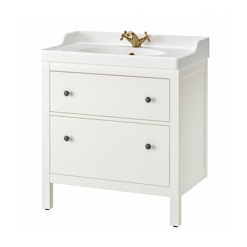 HEMNES/RUTSJÖN 洗臉盆櫃附抽屜/洗臉盆/水龍頭