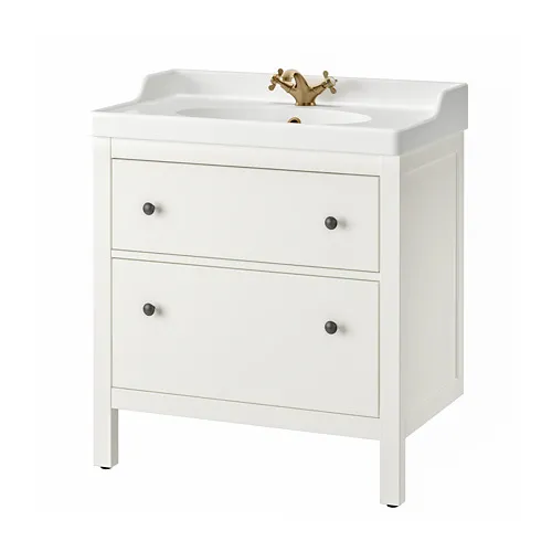 HEMNES/RUTSJÖN - wash-stnd w drawers/wash-basin/tap, white, 82x49x95 cm | IKEA Taiwan Online - PE810667_S4