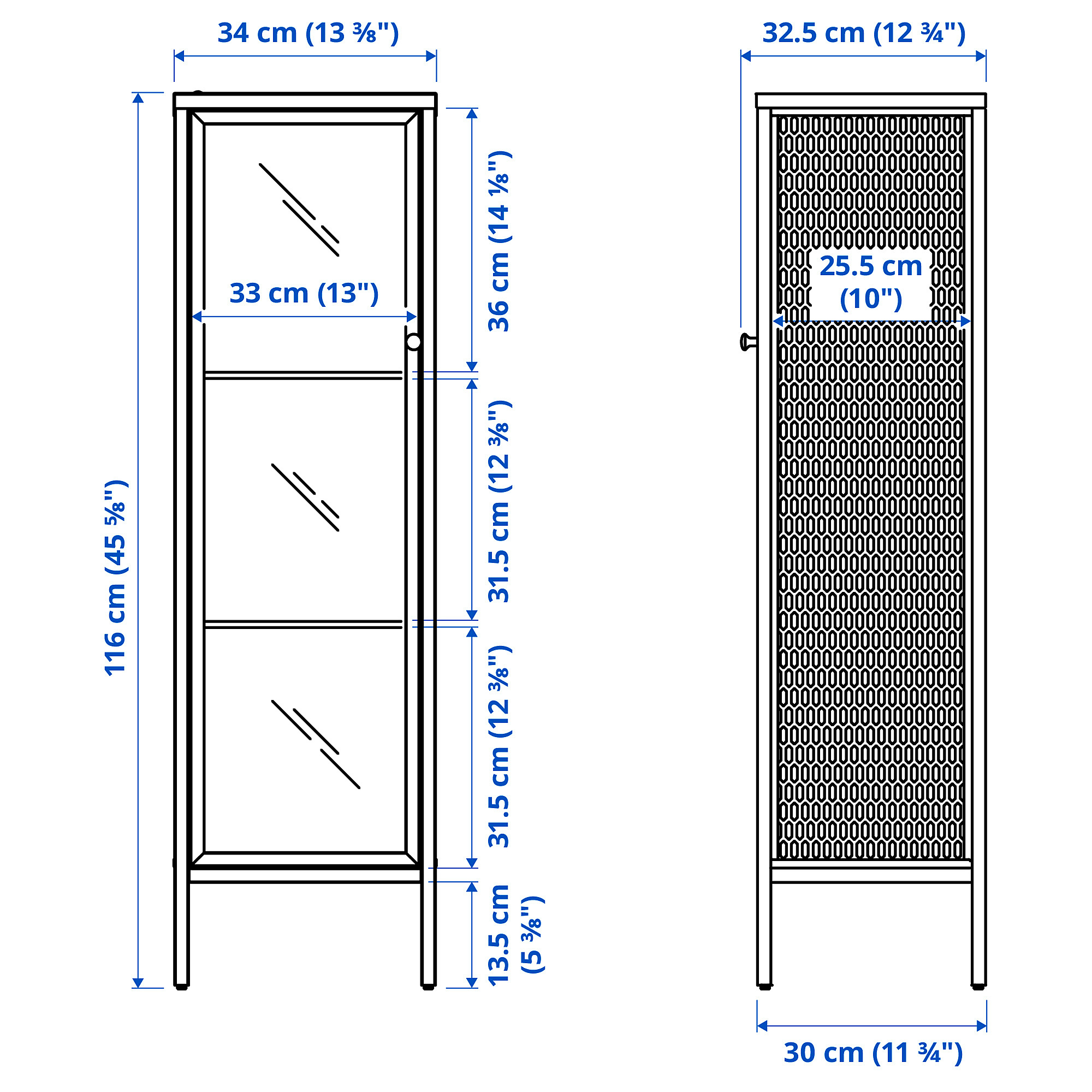 BAGGEBO cabinet with glass doors