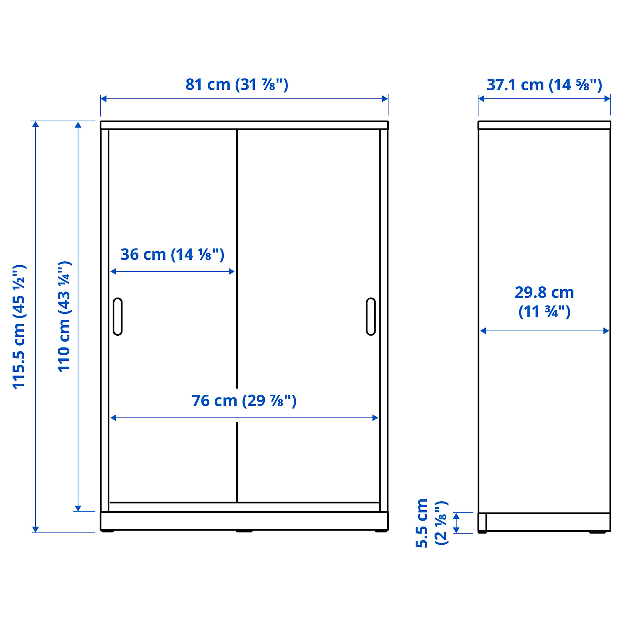 TONSTAD cabinet with sliding doors