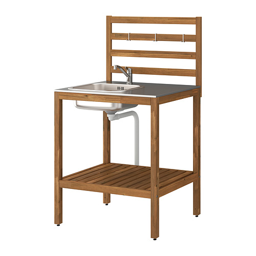 NÄMMARÖ - 水槽工作檯, 淺棕色/不鏽鋼 戶外用, 80x62 公分 | IKEA 線上購物 - PE996391_S4