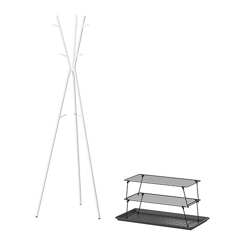 GREJIG/EKRAR - hallway furniture, set of 4, white/grey | IKEA Taiwan Online - PE958030_S4