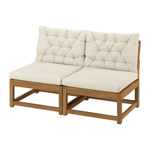 NÄMMARÖ - 戶外雙人座沙發，淺棕色/Kuddarna 淺灰米色 | IKEA 線上購物 - PE996437_S4