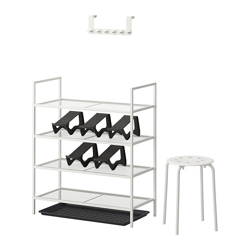 BOJTEN - 玄關家具 10件組, 白色/灰色 | IKEA 線上購物 - PE958097_S4