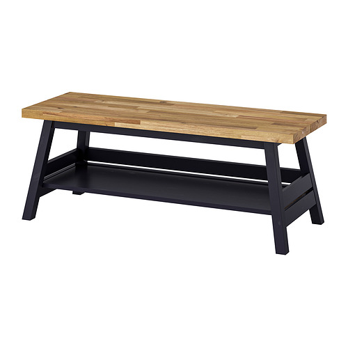SKOGSTA - bench with storage, acacia/black, 120 cm | IKEA Taiwan Online - PE996533_S4