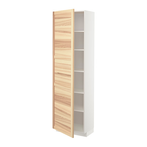 METOD - high cabinet with shelves, white/Torhamn ash | IKEA Taiwan Online - PE715170_S4
