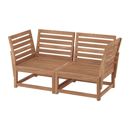 NÄMMARÖ - 2-seat modular sofa, outdoor, armrests light brown stained | IKEA Taiwan Online - PE958250_S4