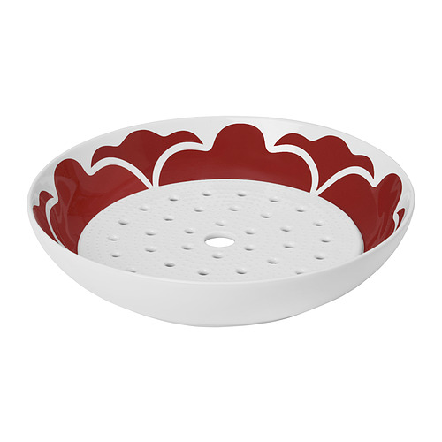 KUNGSTIGER - dumpling plate with strainer, red/flower | IKEA Taiwan Online - PE853919_S4