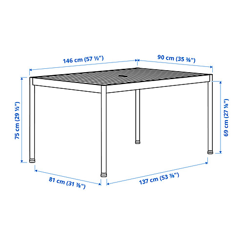 SEGERÖN table+6 chairs w armrests, outdoor