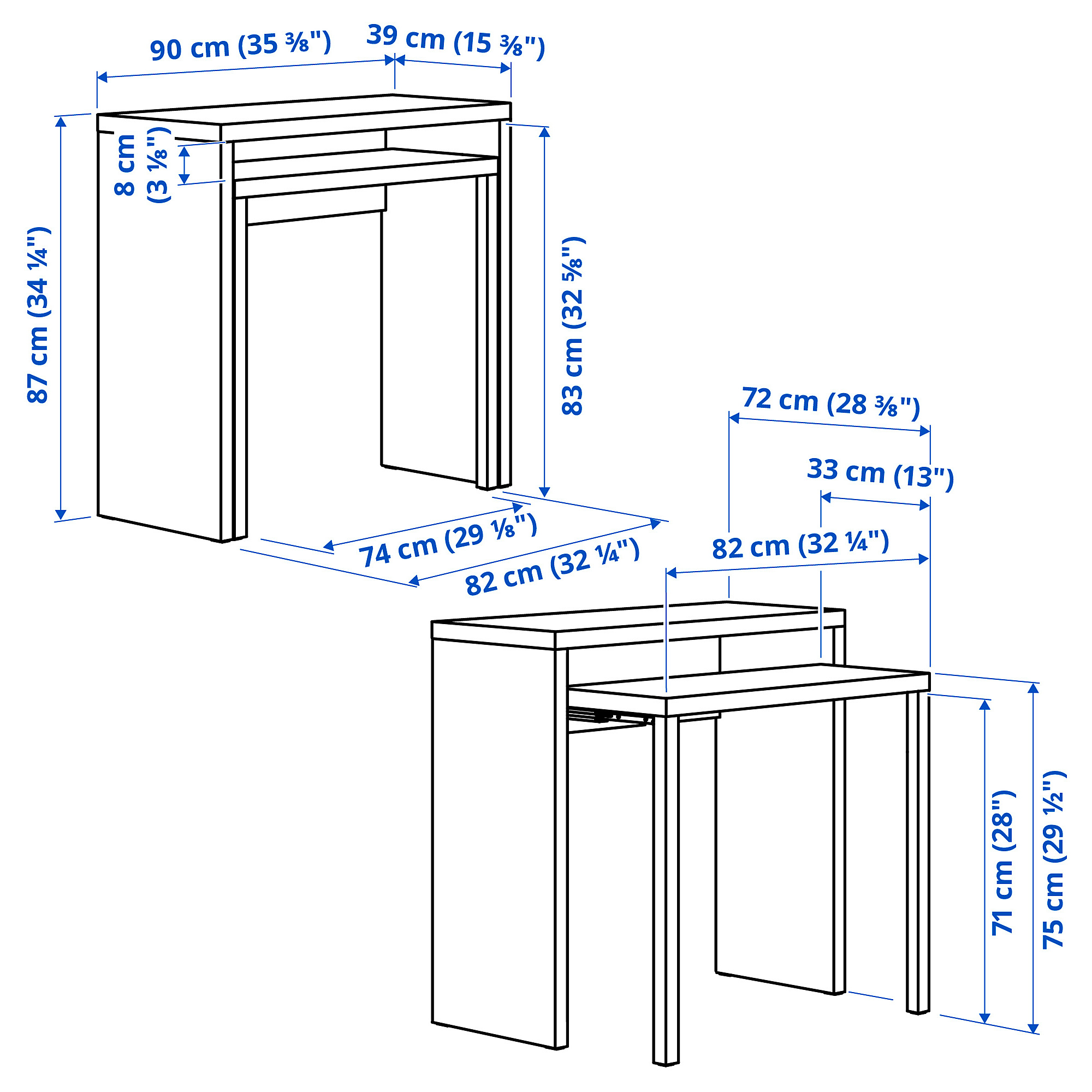 LÄNGDHOPP 外拉式書桌