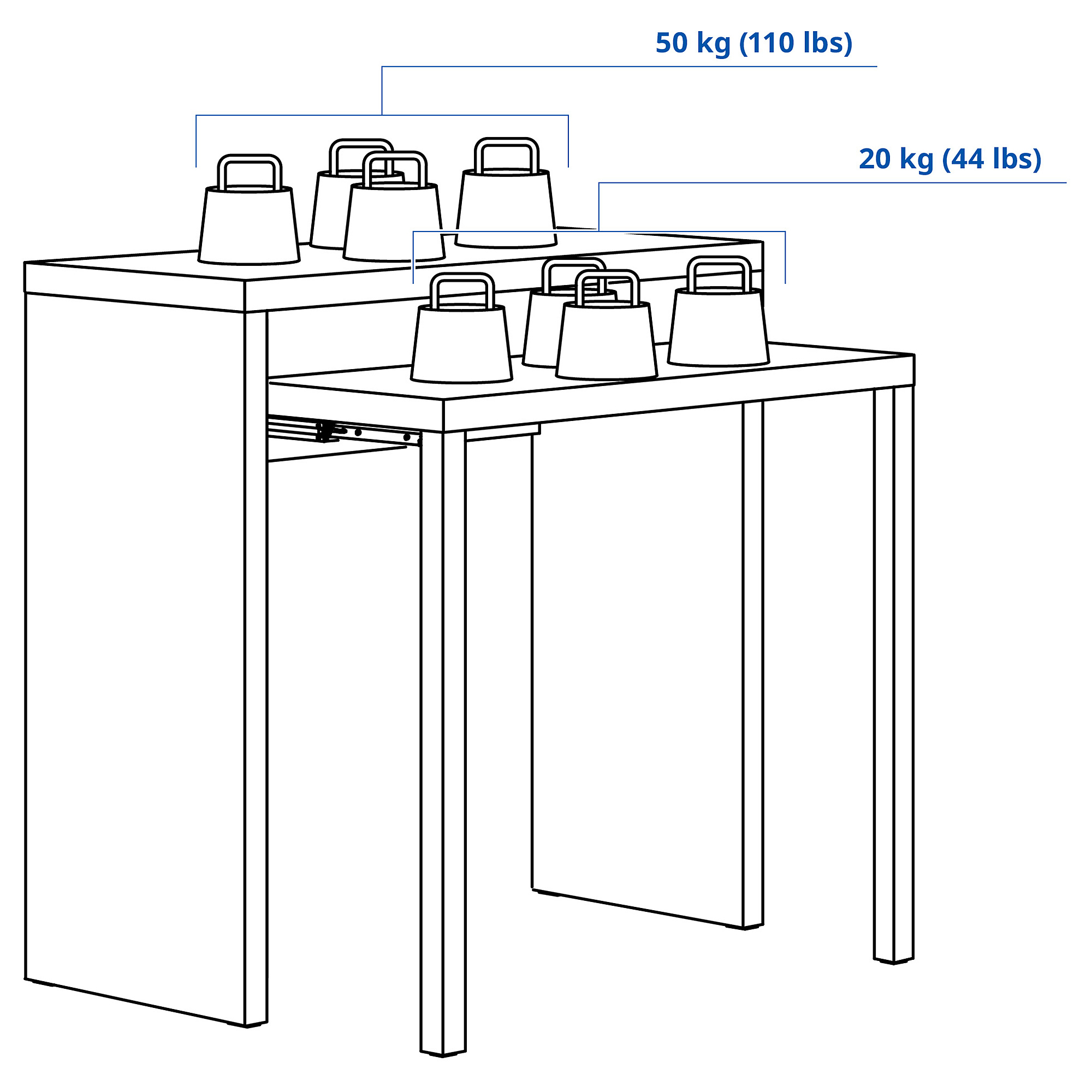 LÄNGDHOPP 外拉式書桌