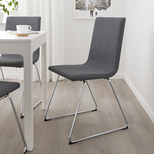 VOLFGANG - chair, chrome-plated/Gunnared medium grey | IKEA Taiwan Online - PE672672_S4