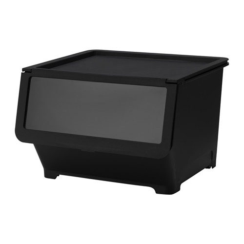 FIRRA - 附蓋收納盒, 黑色, 44.5x42x31 公分 | IKEA 線上購物 - PE612686_S4
