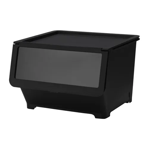 FIRRA - 附蓋收納盒, 黑色, 44.5x42x31 公分 | IKEA 線上購物 - PE612686_S4