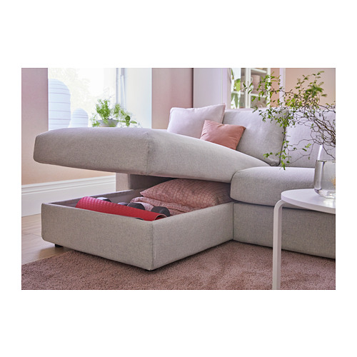 VIMLE - 三人座沙發附躺椅, 有寬敞扶手 附頭靠墊/Gunnared 米色 | IKEA 線上購物 - PH145984_S4