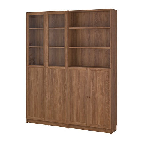 BILLY/OXBERG bookcase with panel/glass doors