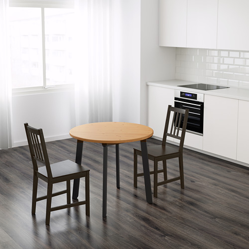 GAMLARED - 桌子, 圓桌, 淺仿古染色/黑色 | IKEA 線上購物 - PE640690_S4