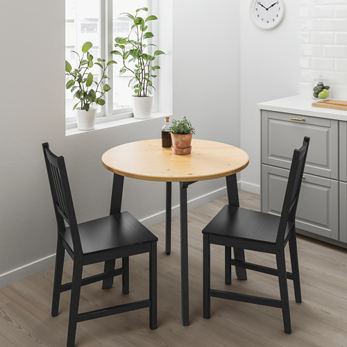 GAMLARED - 桌子, 圓桌, 淺仿古染色/黑色 | IKEA 線上購物 - PE672126_S4