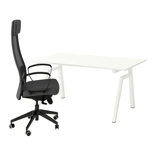 TROTTEN/MARKUS - 書桌及椅子，電動/白色 深灰色，160x80 公分 | IKEA 線上購物 - E1029867_S4