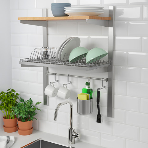 KUNGSFORS susp rail w shelf/rail/dish dra