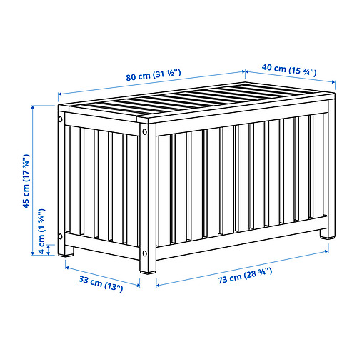 NÄMMARÖ storage box, light brown stained indoor/outdoor, 311/2x153/4x173/4  - IKEA