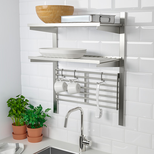 KUNGSFORS - suspension rail with shelf/wll grid, stainless steel | IKEA Taiwan Online - PE688441_S4