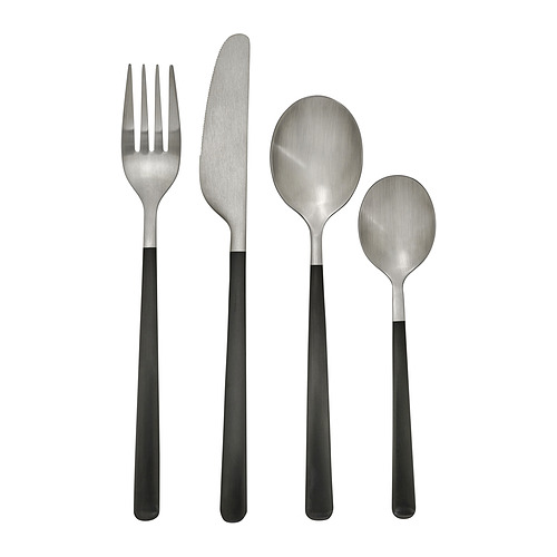 LÖFTESRIK - 24-piece cutlery set, black/stainless steel satin | IKEA Taiwan Online - PE958884_S4